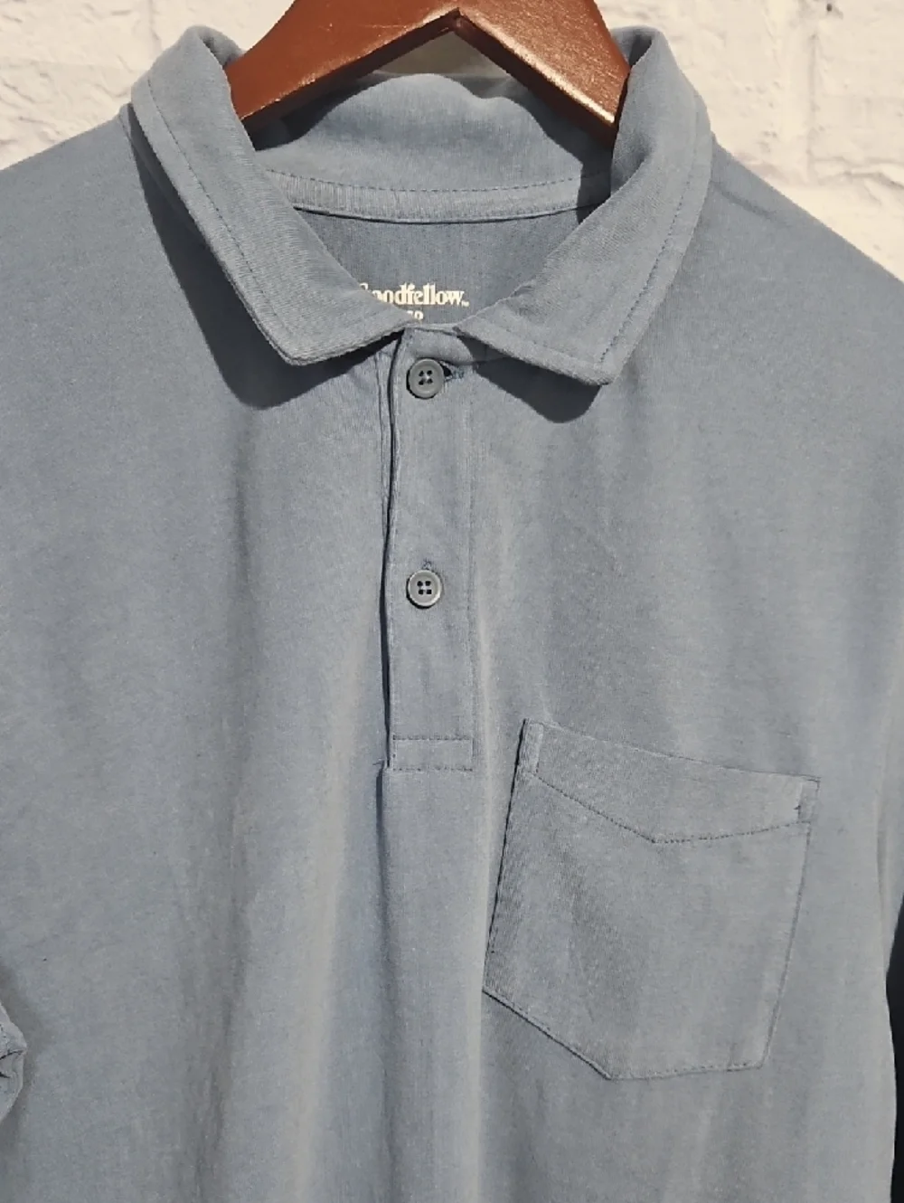 Goodfellow & Co Long-Sleeve Polo in Slate Blue